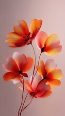 Obraz premium Delicate, vibrant blossoms in warm tones.