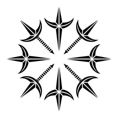 Obraz premium Star blades radiating precision, ideal for martial arts concepts, game design and modern security applications