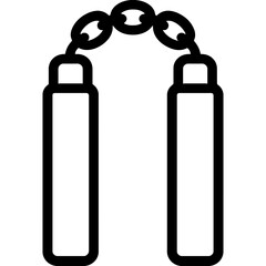 Nunchucks martial arts equipment outline vector