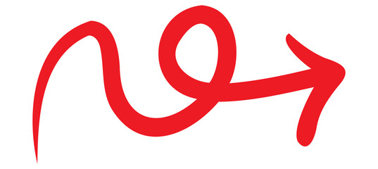 Curved Red Arrow Pointing