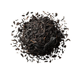 Brewing black tea leaves tea garden food natural isolated on transparent background, png