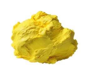 Creative yellow clay sculpting event creation artistic expression isolated on transparent background, png