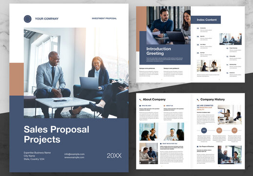 Blue And Brown Sales Proposal