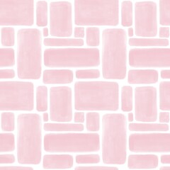 Obraz premium Soft Pink Monochrome Seamless Pattern with Brushstroke Rounded Shapes for Nursery, Scrapbook, and Pastel Minimalist Background