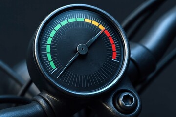 Tachometer dial showing speed and performance levels on a classic motorcycle