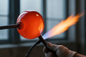 Close up of glassblowing artistry elevating craftsmanship and creativity