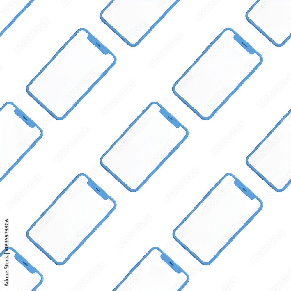 Poster patterned smartphone display on black background. diagonal arrangement of mobile device visuals. bri