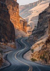 61. A road twisting through a canyon