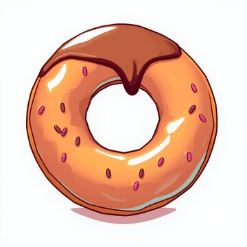recommend clip art: an illustration of a donut with chocolate icing and sprinkles, there is a cartoon donut with chocolate icing and sprinkles