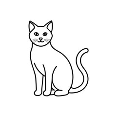 Obraz premium Sitting feline sketch on transparent background