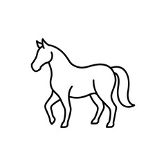 Horse outline drawing on transparent background