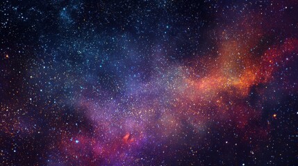 Elegant photo of colorful universe and constellation with million stars at night.