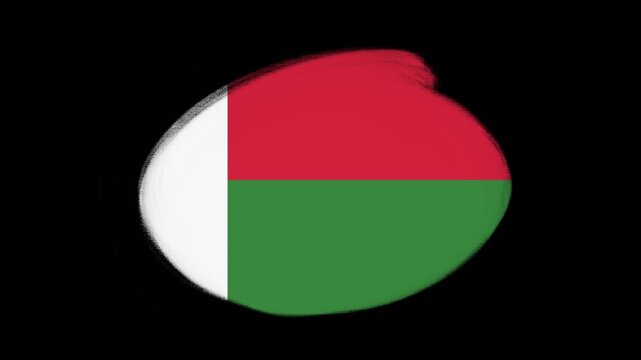 Madagascar flag created with brush strokes