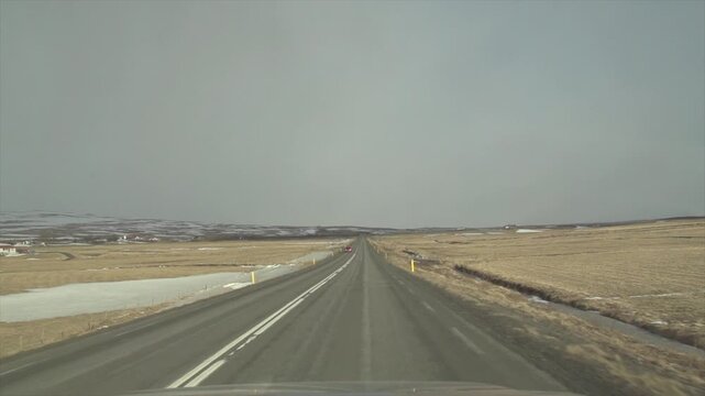 Route d&eacute;sertique Islande en hiver