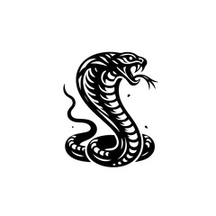 Fierce cobra snake illustration isolated on white background