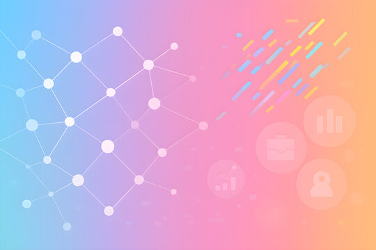 abstract vector background with circles, data lines, and business icons