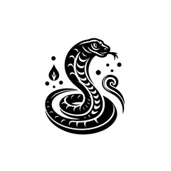 Fototapeta premium Stylized cobra snake isolated on white background