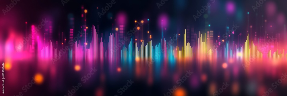Poster vibrant and futuristic financial chart featuring colorful bar and line graphs for data insights