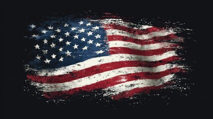 Elegant photo of grunge american flag tshirt design for us memorial day - land of the free.