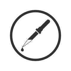 Pipette medical dropper tool icon isolated on transparent background