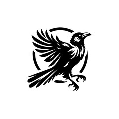 Obraz premium Raven bird illustration isolated on white background