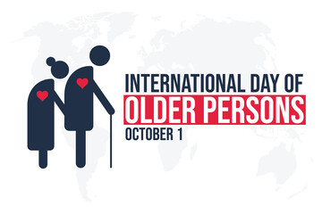 International Day of Older Persons for banner or poster. Vector illustration