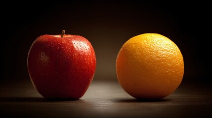 Apples and Oranges as Two Different Things - Visual Comparison Concept
