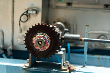 Rusty Gear on Industrial Equipment Display