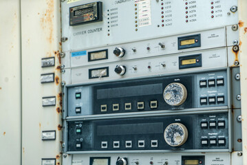 Vintage Control Panel with Various Meters