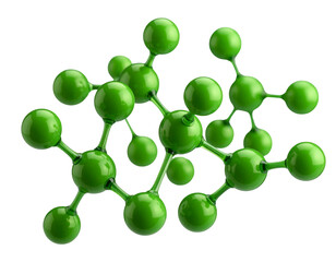  Molecular Model with Green Spheres PNG