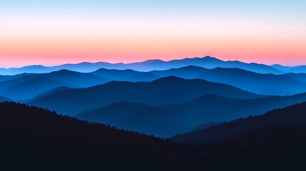 Obraz premium Stunning Mountain Landscape at Sunset with Vibrant Colors, Capturing Nature s Beauty and Serenity