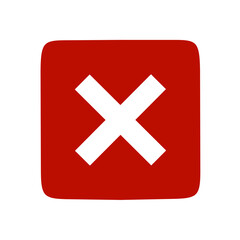 red cross icon vector on white background. wrong icon