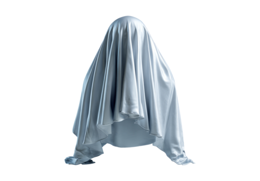 Glossy Subtle Folded Sheet in 3D Isolated on Transparent Background