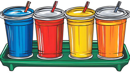 Enjoy a refreshing variety of beverages at your summer party stand vibrant illustration
