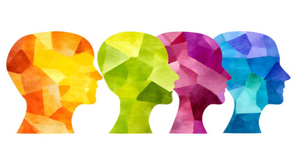 Exploring emotions through colorful silhouettes abstract art creative environment artistic view