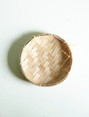 wicker basket isolated on white