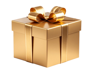 3D Cartoon Gift Box with Glowing Ribbons Transparent PNG Cutout