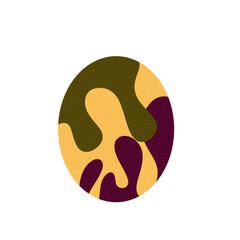 Modern Abstract Egg with Organic Shapes