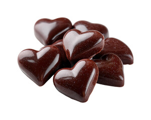 Obraz premium Delicious chocolate heart treats gourmet dessert sweet indulgence celebration love isolated on transparent background, png