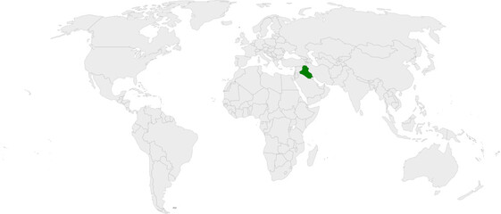 Iraq map vector in light gray with green highlight