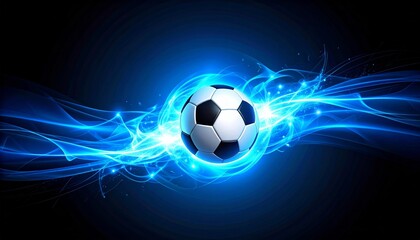 Naklejka premium An isolated soccer ball, an object of the sport, is on fire 