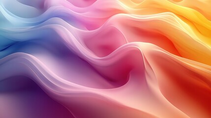 Obraz premium Colorful Gradient Background with Flat Vector Wavy Hills, Abstract Wallpaper Design for Banner Poster Packaging 