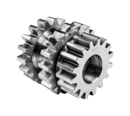 Industrial gear mechanism factory product metal environment view engineering concept isolated on transparent background, png