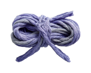Creative crafting techniques using purple rope home diy guide top view artistry isolated on transparent background, png