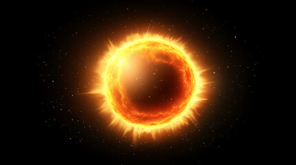 Obraz premium A bright orange sun is the center of the image