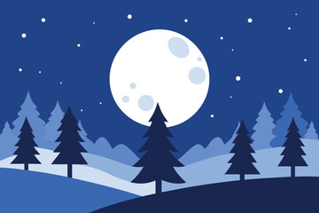 A serene-winter-night-scene-unfolds-with-a-massive. 