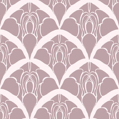 Seamless Art Deco Petal Pattern – Elegant Vintage Geometric Design in Mauve
