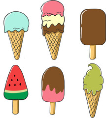 set of ice cream.eps