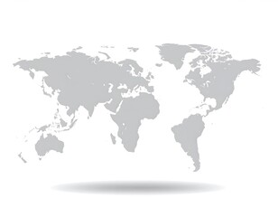 Obraz premium Gray world map, simple design