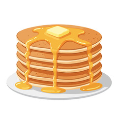 Stack of Pancakes with Butter and Syrup